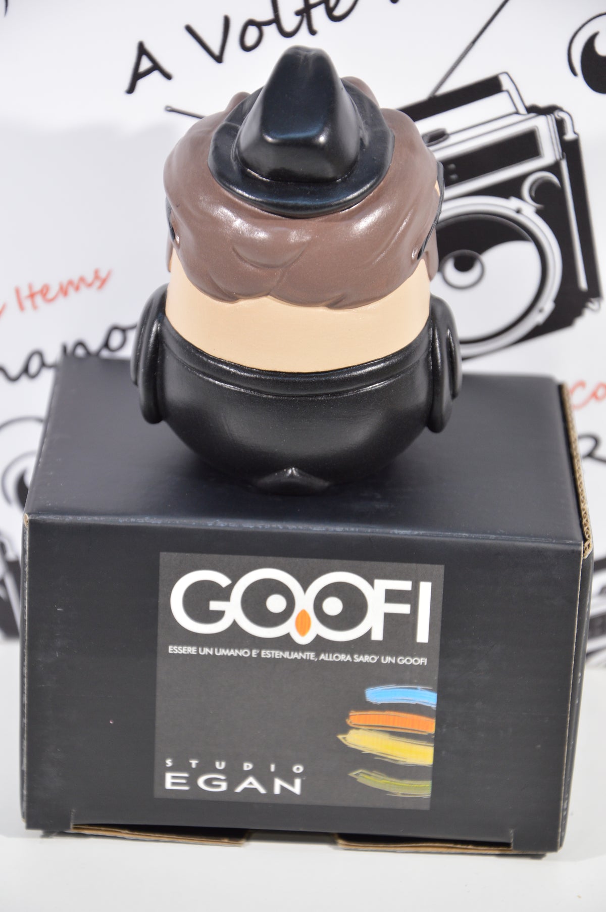 Goofi studio Blues Brother idea regalo gufi da collezione in ceramica