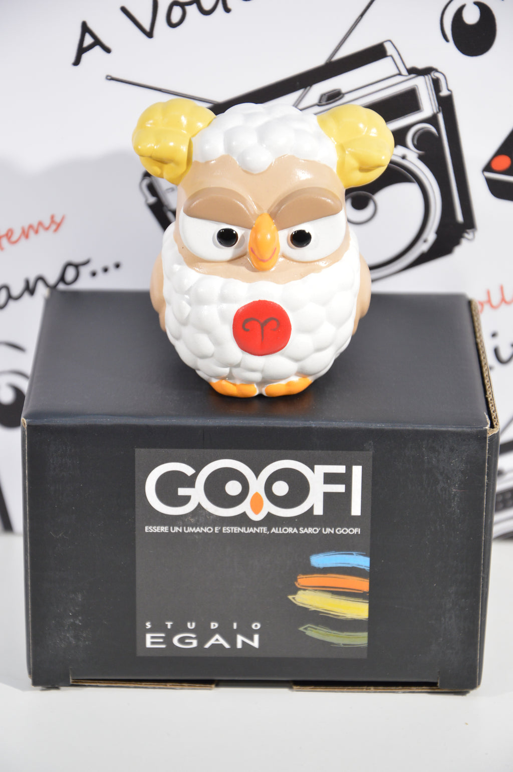 Goofi studio Ariete zodiaco idea regalo gufi da collezione in ceramica