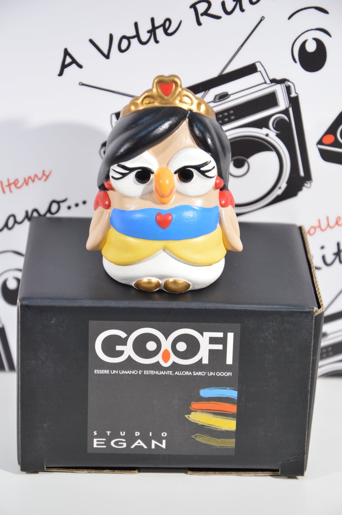 Goofi studio Biancaneve idea regalo gufi da collezione in ceramica