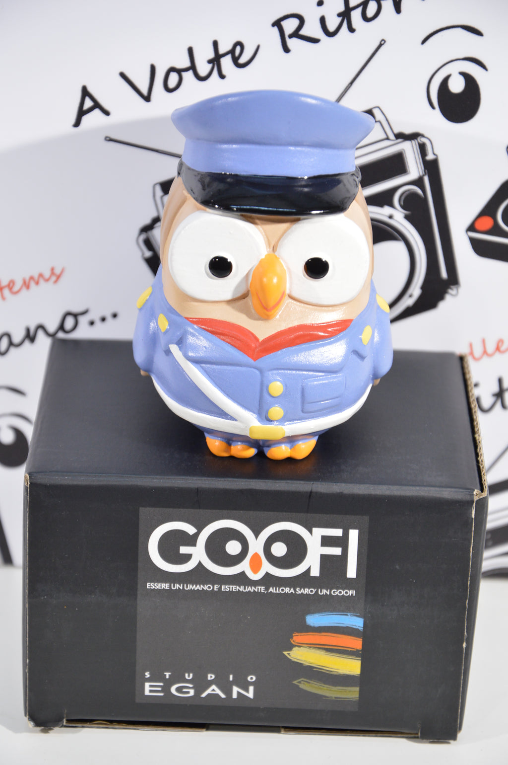 Goofi studio Polizia stradale idea regalo gufi da collezione in ceramica