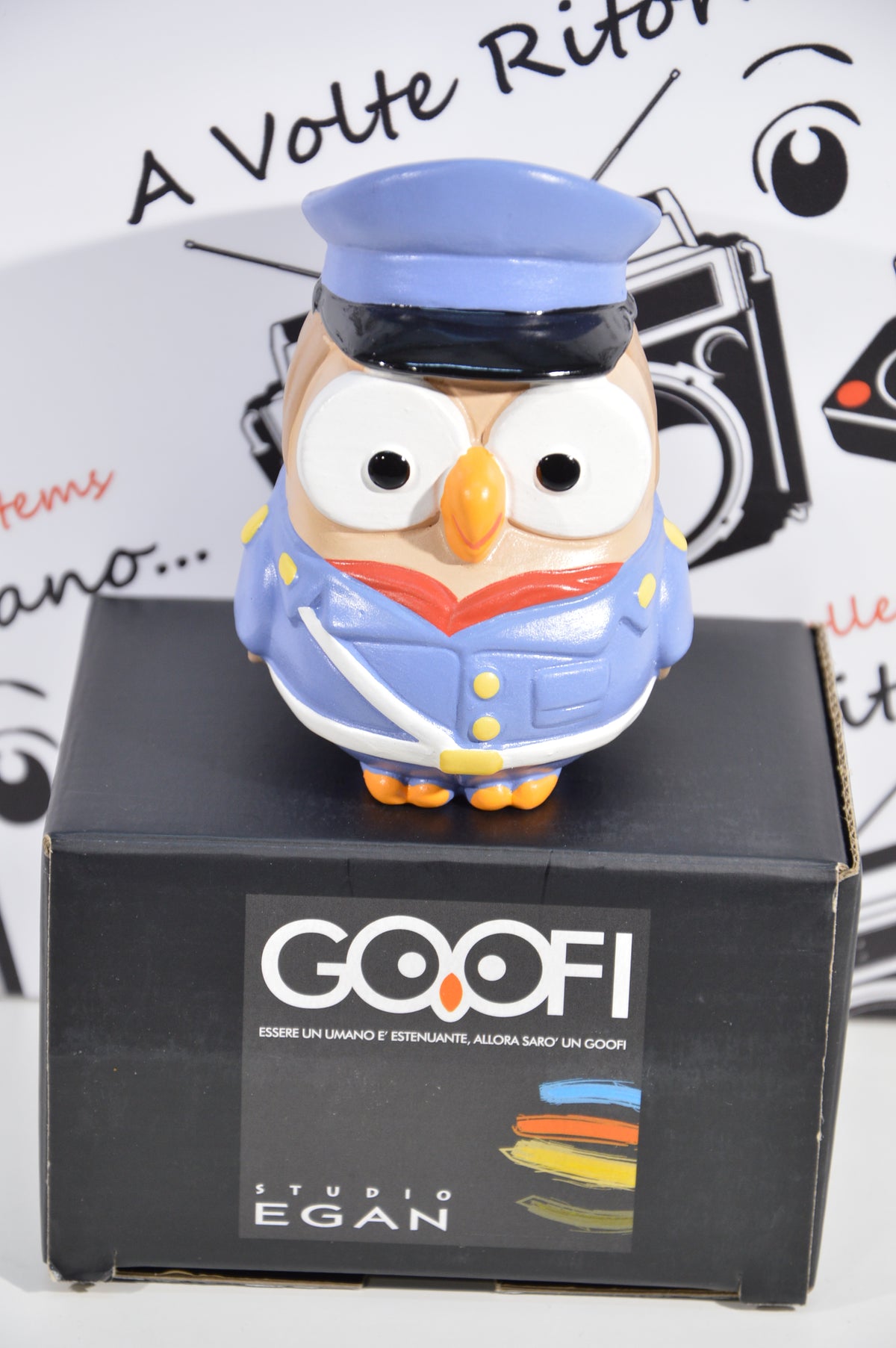 Goofi studio Polizia stradale idea regalo gufi da collezione in ceramica