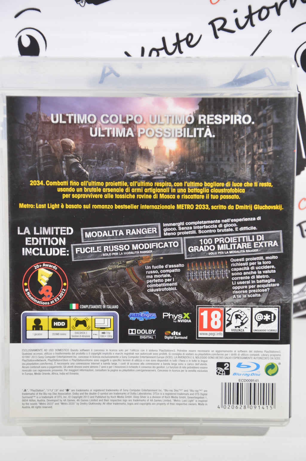 Metro last light PlayStation 3 18+ Multilingua