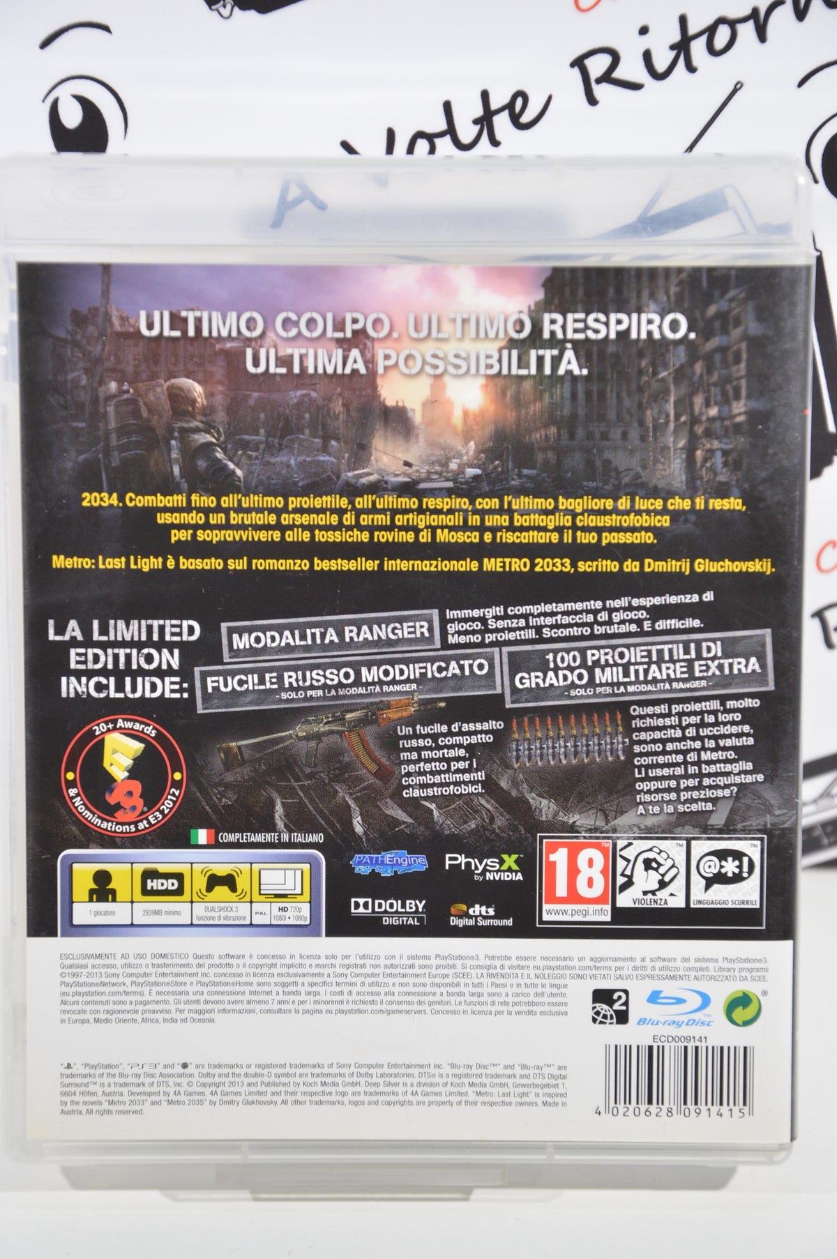 Metro last light PlayStation 3 18+ Multilingua