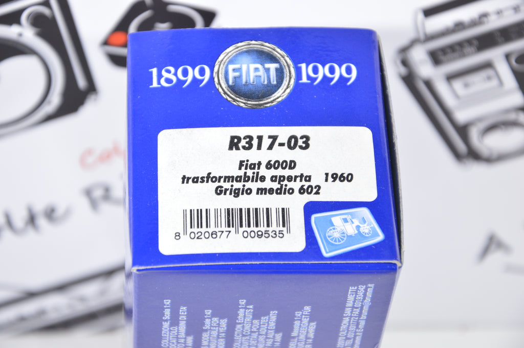 Fiat 600D trasformabile aperta 1960 grigio medio 602 Brumm 1:43