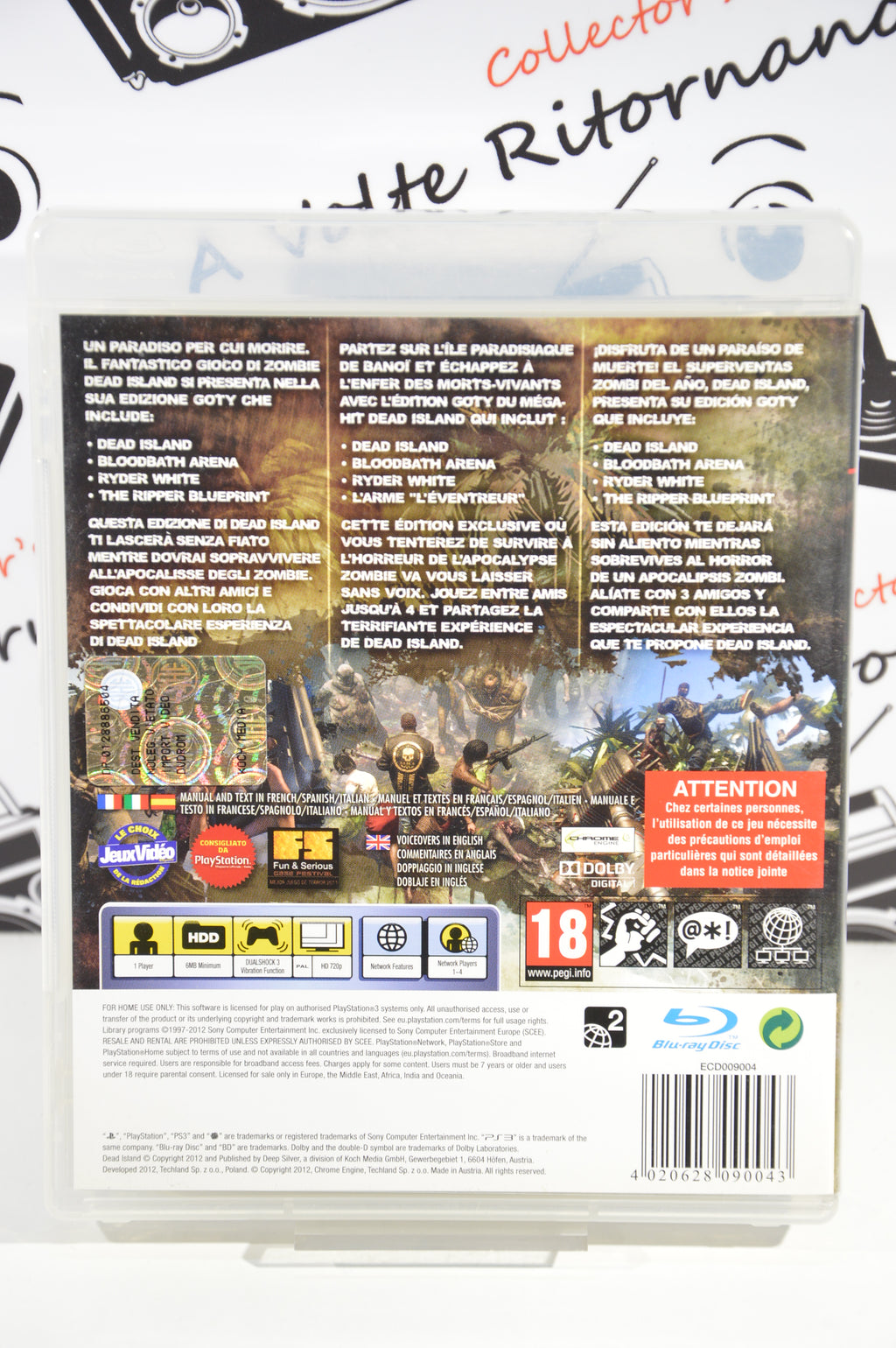 Dead Island Goty edition PS3 18+ multilingua ottimo