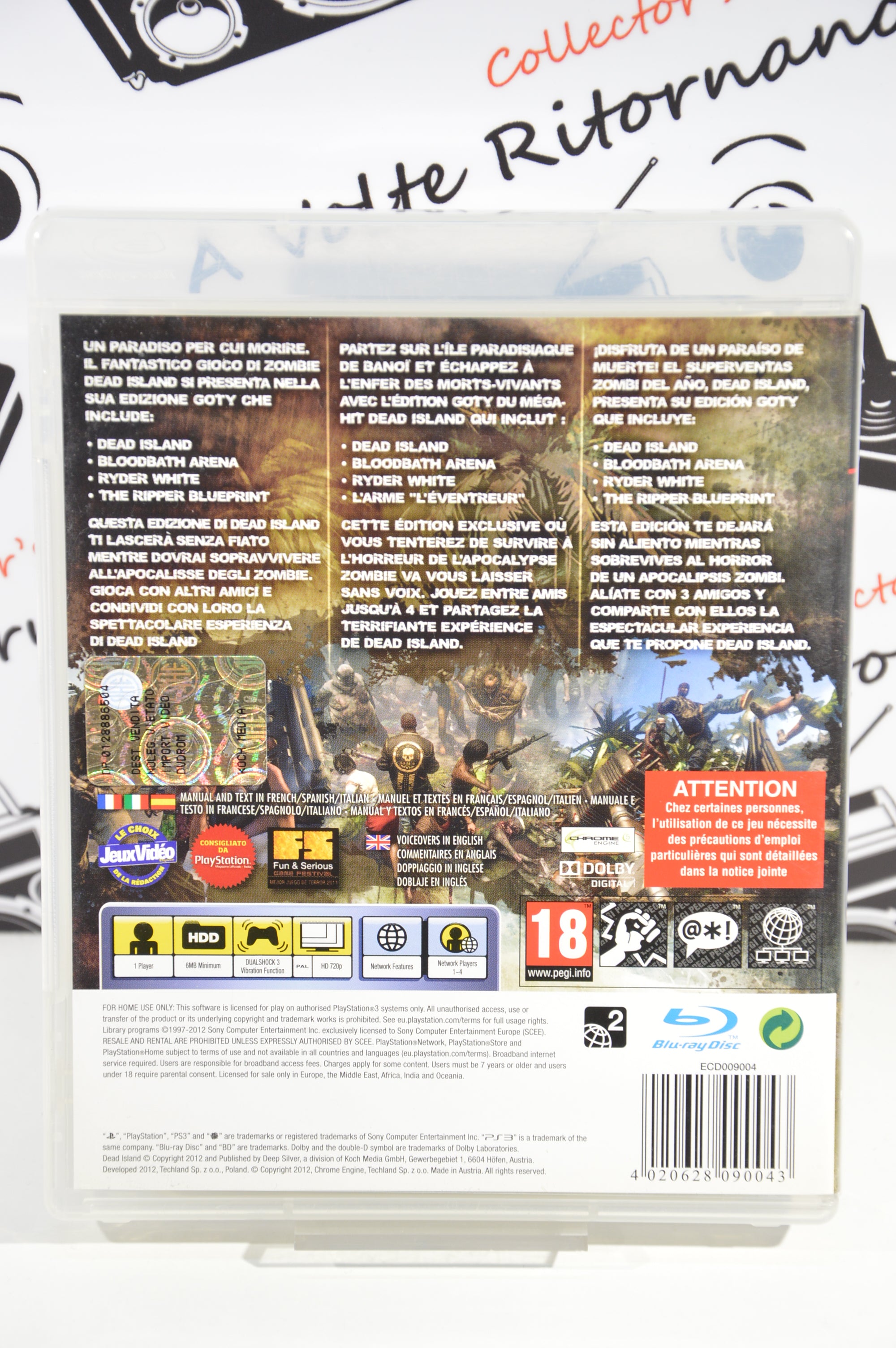 Dead Island Goty edition PS3 18+ multilingua ottimo