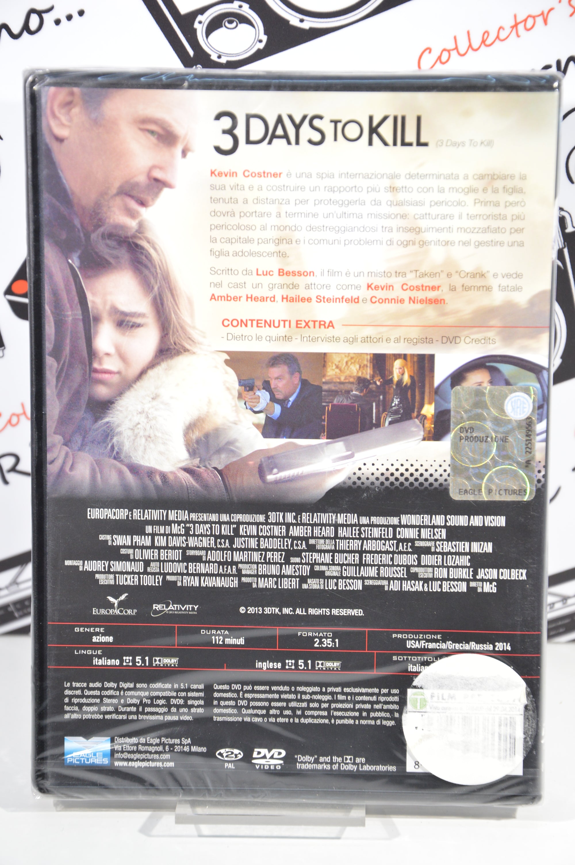 3 days to kill Dvd nuovo sigillato