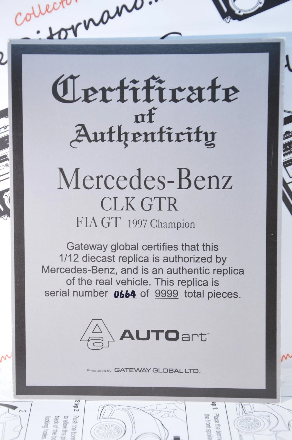Mercedes Benz CLK GTR Fia gt 1997 GT1 Champion scala 1:12