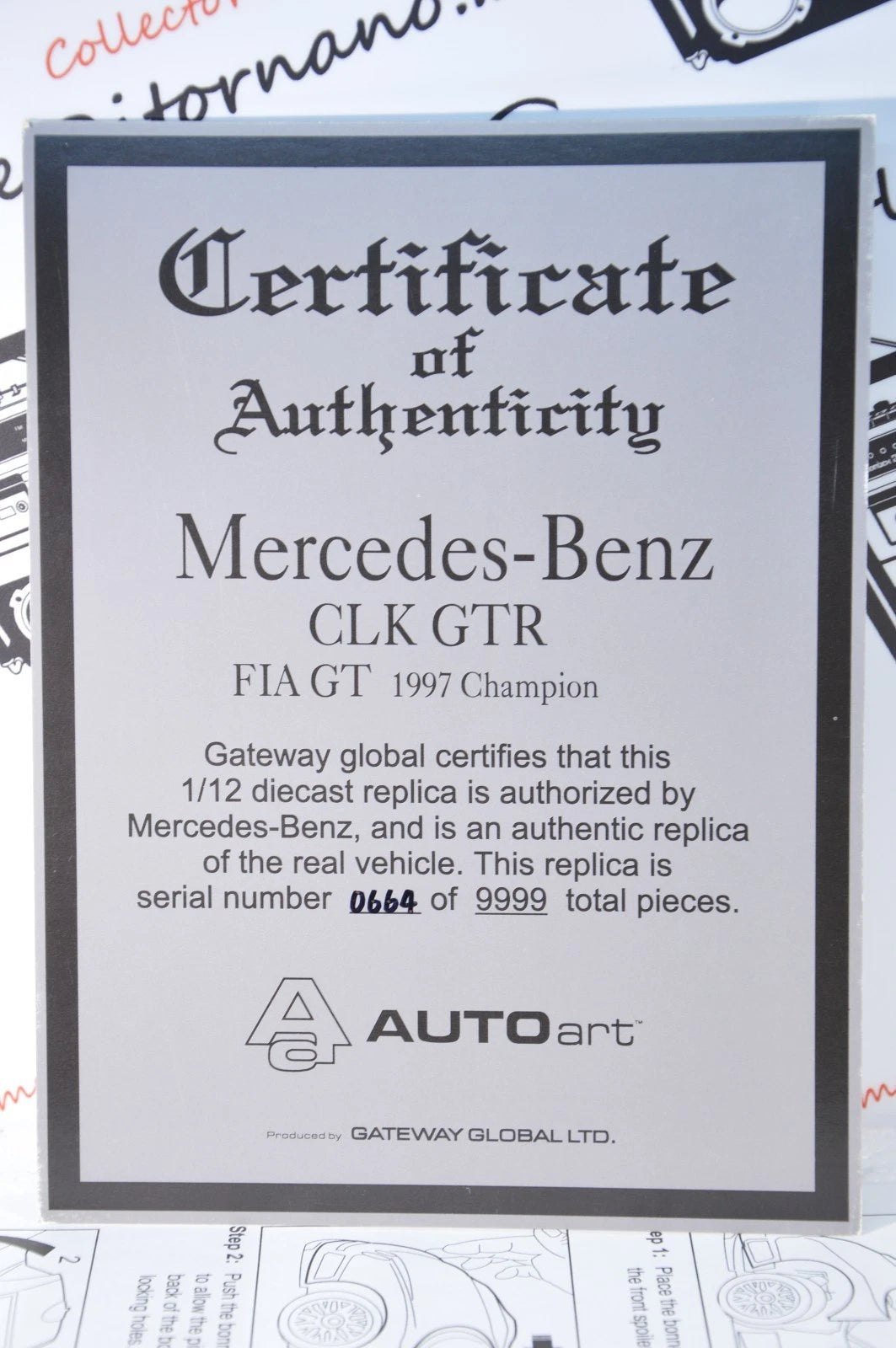 Mercedes Benz CLK GTR Fia gt 1997 GT1 Champion scala 1:12